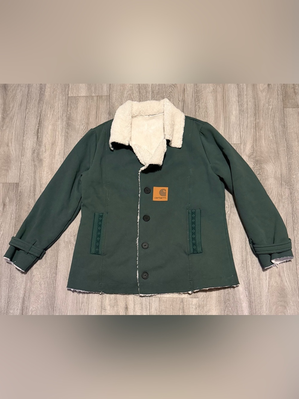 Carhartt Women’s Sherpa Lined Utility Jacket Coat Logo Patch Green